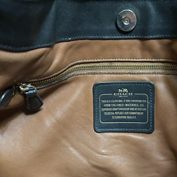 Coach NOMAD Luxury Quality Glove tanned Black Leather Hobo - Picture 7 of 15